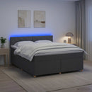 vidaXL Boxspring ágy matraccal Sötétszürke 180 x 200 cm Szövet
