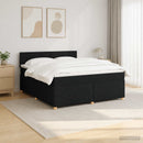 vidaXL Boxspring ágy matraccal fejtámlával Fekete 160 x 200 cm Szövet