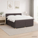 vidaXL Boxspring ágy matraccal Sötét Barna 140 x 200 cm Szövet
