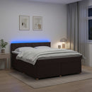 vidaXL Boxspring ágy matraccal Sötét Barna 140 x 200 cm Szövet
