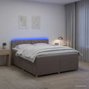 vidaXL Boxspring ágy matraccal Tópszínű 160 x 200 cm Szövet