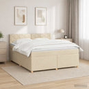 vidaXL Boxspring ágy matraccal Krémszínű 160 x 200 cm Szövet