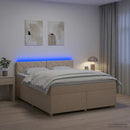 vidaXL Boxspring ágy matraccal Krémszínű 160 x 200 cm Szövet