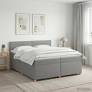 vidaXL Boxspring ágy matraccal Világosszürke 200 x 200 cm Szövet