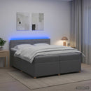 vidaXL Boxspring ágy matraccal Világosszürke 200 x 200 cm Szövet