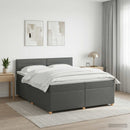 vidaXL Boxspring ágy matraccal Sötétszürke 200 x 200 cm Szövet
