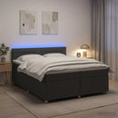 vidaXL Boxspring ágy matraccal Sötétszürke 200 x 200 cm Szövet