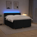 vidaXL Boxspring ágy matraccal fejtámlával Fekete 200 x 200 cm Szövet