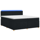 vidaXL Boxspring ágy matraccal fejtámlával Fekete 200 x 200 cm Szövet