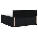 vidaXL Boxspring ágy matraccal fejtámlával Fekete 200 x 200 cm Szövet