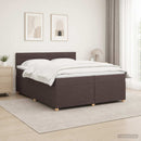 vidaXL Boxspring ágy matraccal Sötét Barna 200 x 200 cm Szövet