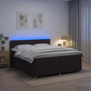 vidaXL Boxspring ágy matraccal Sötét Barna 200 x 200 cm Szövet