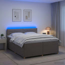 vidaXL Boxspring ágy matraccal Tópszínű 200 x 200 cm Szövet