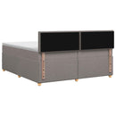 vidaXL Boxspring ágy matraccal Tópszínű 200 x 200 cm Szövet