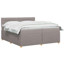 vidaXL Boxspring ágy matraccal Tópszínű 200 x 200 cm Szövet