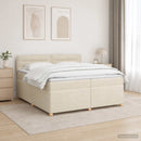 vidaXL Boxspring ágy matraccal Krémszínű 200 x 200 cm Szövet