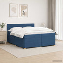 vidaXL Boxspring ágy matraccal LED szalagokkal Kék 200 x 200 cm Szövet