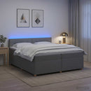 vidaXL Boxspring ágy matraccal Világosszürke 200 x 200 cm Szövet