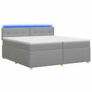 vidaXL Boxspring ágy matraccal Világosszürke 200 x 200 cm Szövet