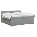 vidaXL Boxspring ágy matraccal Világosszürke 200 x 200 cm Szövet