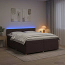 vidaXL Boxspring ágy matraccal Sötét Barna 200 x 200 cm Szövet
