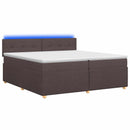 vidaXL Boxspring ágy matraccal Sötét Barna 200 x 200 cm Szövet