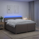 vidaXL Boxspring ágy matraccal Tópszínű 200 x 200 cm Szövet