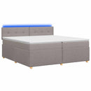 vidaXL Boxspring ágy matraccal Tópszínű 200 x 200 cm Szövet