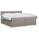 vidaXL Boxspring ágy matraccal Tópszínű 200 x 200 cm Szövet