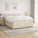 vidaXL Boxspring ágy matraccal Krémszínű 200 x 200 cm Szövet