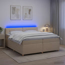 vidaXL Boxspring ágy matraccal Krémszínű 200 x 200 cm Szövet