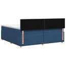 vidaXL Boxspring ágy matraccal LED szalagokkal Kék 200 x 200 cm Szövet