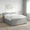 vidaXL Boxspring ágy matraccal Világosszürke 200 x 200 cm Szövet