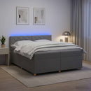 vidaXL Boxspring ágy matraccal Világosszürke 200 x 200 cm Szövet
