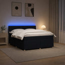 vidaXL Boxspring ágy matraccal fejtámlával Fekete 200 x 200 cm Szövet