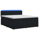 vidaXL Boxspring ágy matraccal fejtámlával Fekete 200 x 200 cm Szövet