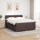 vidaXL Boxspring ágy matraccal Sötét Barna 200 x 200 cm Szövet