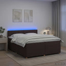 vidaXL Boxspring ágy matraccal Sötét Barna 200 x 200 cm Szövet