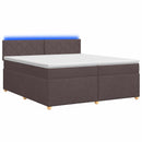 vidaXL Boxspring ágy matraccal Sötét Barna 200 x 200 cm Szövet