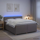 vidaXL Boxspring ágy matraccal Tópszínű 200 x 200 cm Szövet