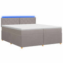 vidaXL Boxspring ágy matraccal Tópszínű 200 x 200 cm Szövet