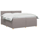 vidaXL Boxspring ágy matraccal Tópszínű 200 x 200 cm Szövet