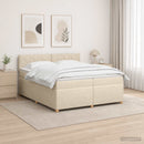 vidaXL Boxspring ágy matraccal Krémszínű 200 x 200 cm Szövet