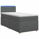 vidaXL Boxspring ágy matraccal és LED-del Sötétszürke 90 x 190 cm