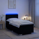 vidaXL Boxspring ágy matraccal fejtámlával Fekete 90 x 200 cm Szövet