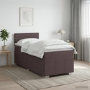 vidaXL Boxspring ágy matraccal Sötét Barna 90 x 200 cm Szövet