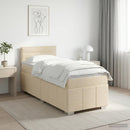 vidaXL Boxspring ágy matraccal Krémszínű 100 x 200 cm Szövet