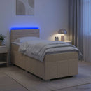 vidaXL Boxspring ágy matraccal Krémszínű 100 x 200 cm Szövet