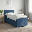 vidaXL Boxspring ágy matraccal LED szalagokkal Kék 100 x 200 cm Szövet