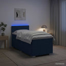vidaXL Boxspring ágy matraccal LED szalagokkal Kék 100 x 200 cm Szövet